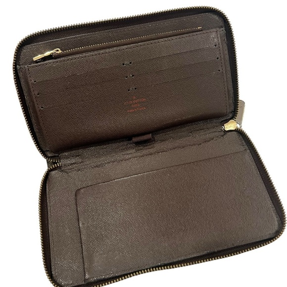 LOUIS VUITTON | Zip Around Organizer | Long Wallet Damier Ebene, Brown | Coated - Picture 8 of 16